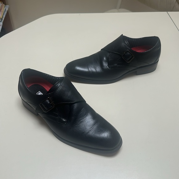 STACY ADAMS Karcher Plain Toe Monk Strap Slip-On Dress Shoes size 7.5 - Picture 5 of 10